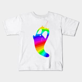 rainbow unicorn cat ghost Kids T-Shirt